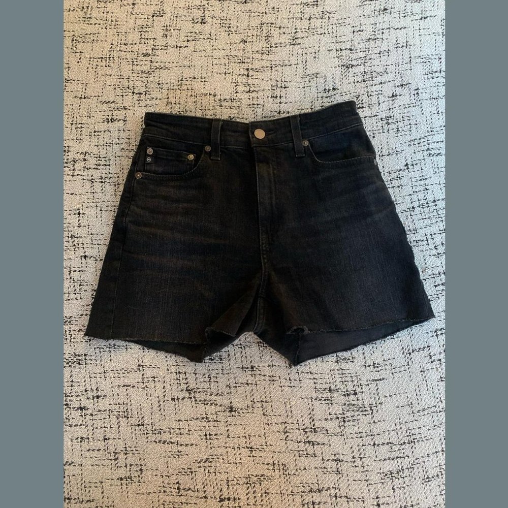 AG Jeans Tomas reworked denim shorts in black, size 25